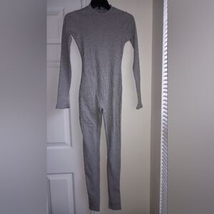 Fashion Nova Heather Grey Maribel Snatched Jumpsuit Size M